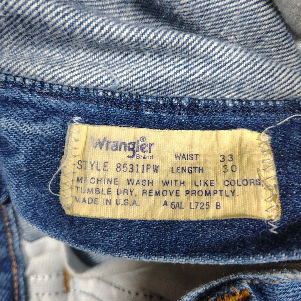 Wrangler Jeans Mens 33x30 Blue Vintage 85311PW Straight Leg Denim Made in USA